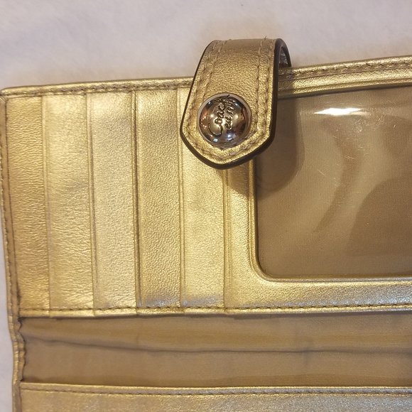 Coach Signature brown/tan wallet w/checkbook insert, credit card slots B13 - Picture 9 of 10